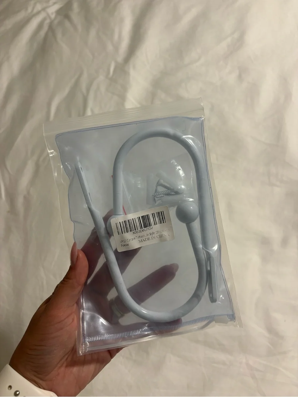 White Curtain Holdback Hooks